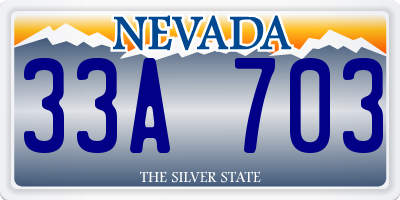 NV license plate 33A703