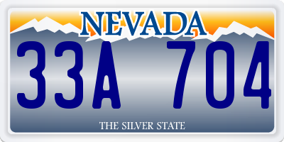 NV license plate 33A704