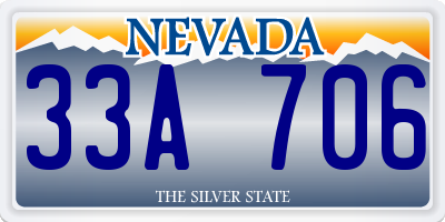 NV license plate 33A706