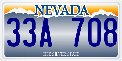 NV license plate 33A708