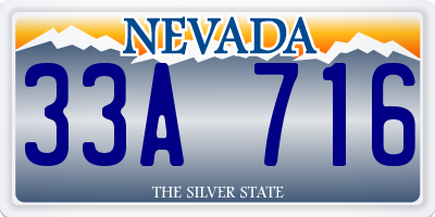 NV license plate 33A716