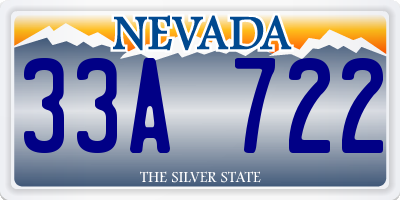 NV license plate 33A722