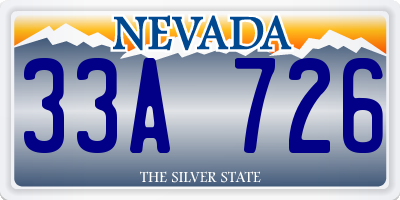 NV license plate 33A726