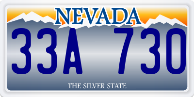 NV license plate 33A730