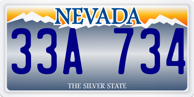 NV license plate 33A734