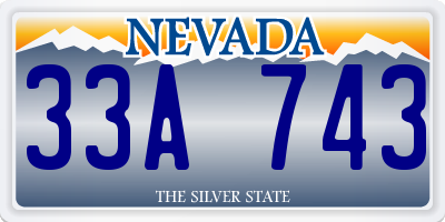 NV license plate 33A743
