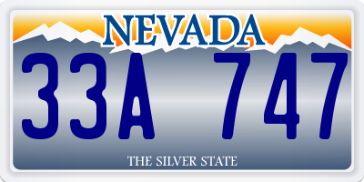 NV license plate 33A747