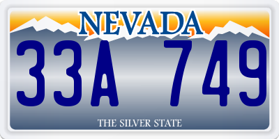 NV license plate 33A749
