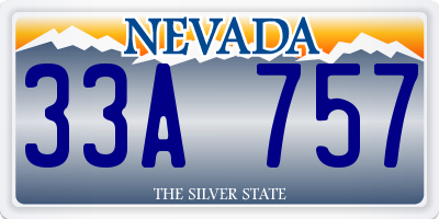 NV license plate 33A757