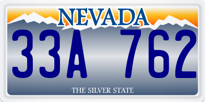 NV license plate 33A762