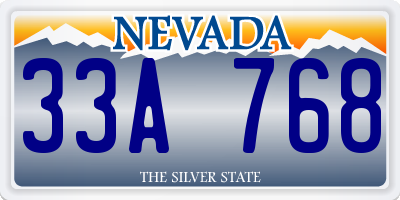NV license plate 33A768