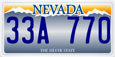 NV license plate 33A770