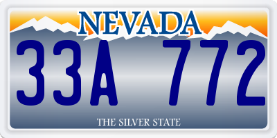 NV license plate 33A772