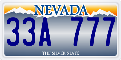 NV license plate 33A777