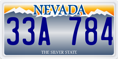 NV license plate 33A784