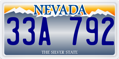 NV license plate 33A792