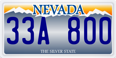 NV license plate 33A800