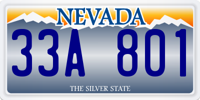 NV license plate 33A801