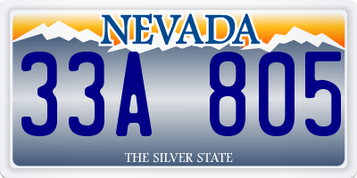 NV license plate 33A805