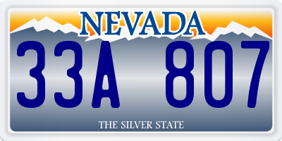 NV license plate 33A807