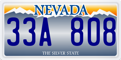 NV license plate 33A808
