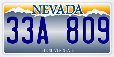 NV license plate 33A809