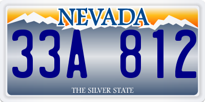 NV license plate 33A812