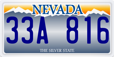 NV license plate 33A816