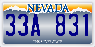 NV license plate 33A831