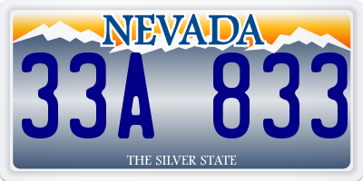 NV license plate 33A833