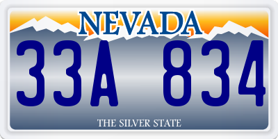 NV license plate 33A834