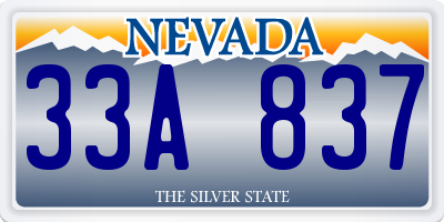 NV license plate 33A837