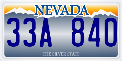 NV license plate 33A840