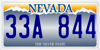 NV license plate 33A844