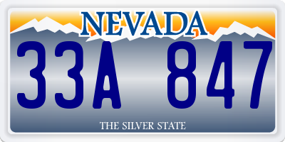 NV license plate 33A847