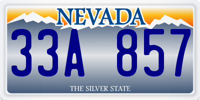 NV license plate 33A857