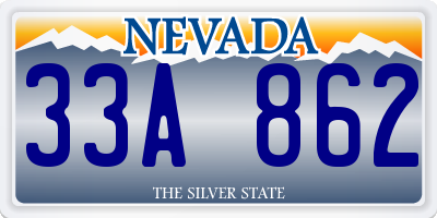 NV license plate 33A862