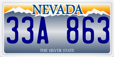 NV license plate 33A863