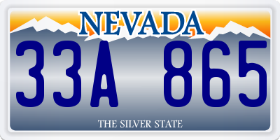 NV license plate 33A865
