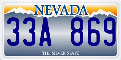 NV license plate 33A869