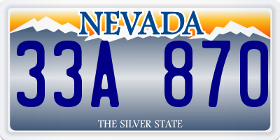 NV license plate 33A870
