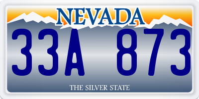 NV license plate 33A873