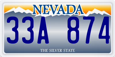 NV license plate 33A874