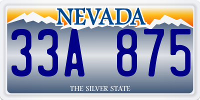 NV license plate 33A875