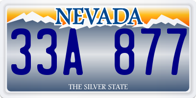 NV license plate 33A877
