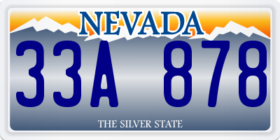 NV license plate 33A878