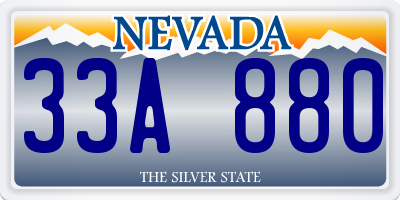NV license plate 33A880