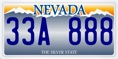 NV license plate 33A888
