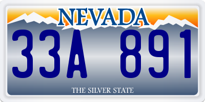 NV license plate 33A891
