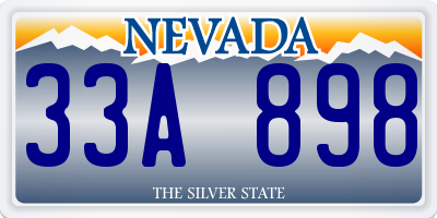 NV license plate 33A898